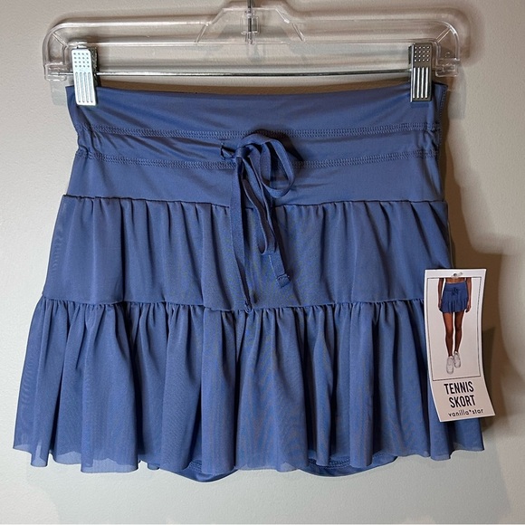 Vanilla Star Blue Mist Pirouette Skort Tie Front Juniors Size Small - Picture 1 of 12